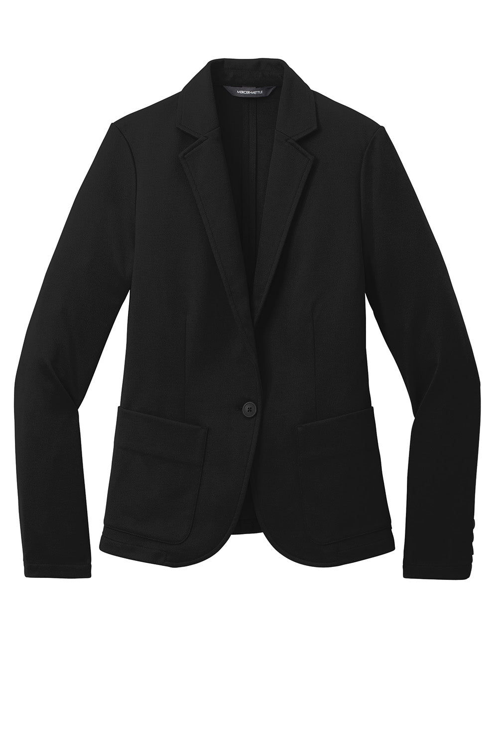 Mercer+Mettle MM3031 Womens Relaxed Knit Blazer Deep Black Flat Front