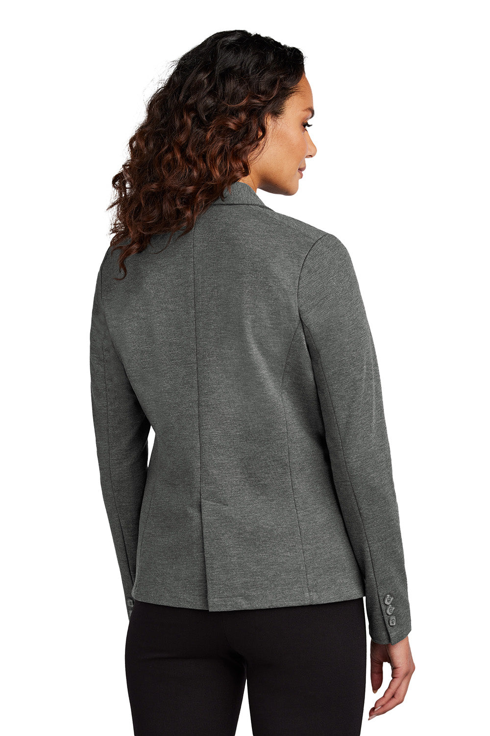 Mercer+Mettle MM3031 Womens Relaxed Knit Blazer Heather Storm Grey Model Back