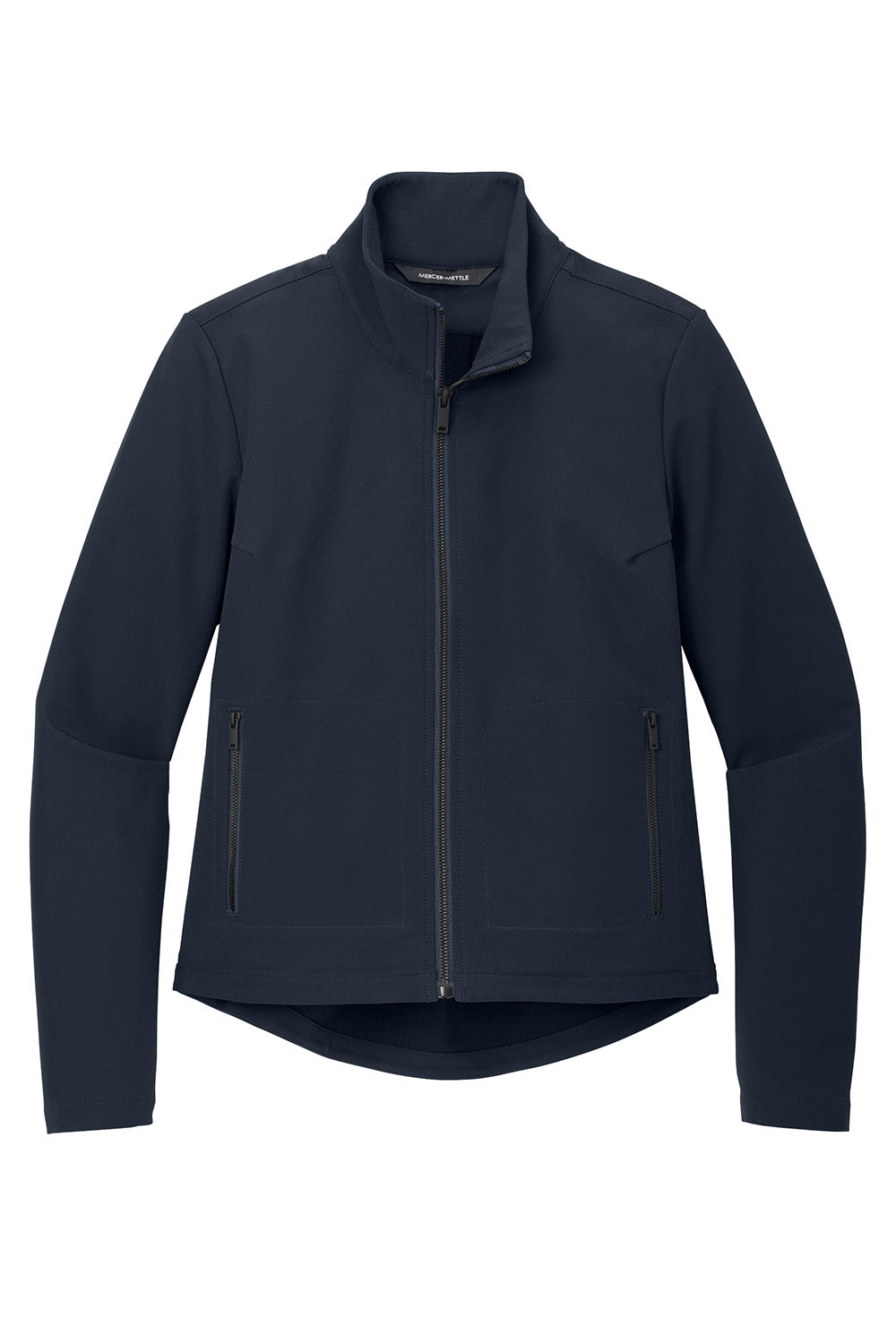 Mercer+Mettle MM7103 Womens Stretch Soft Shell Full Zip Jacket Night Navy Blue Flat Front