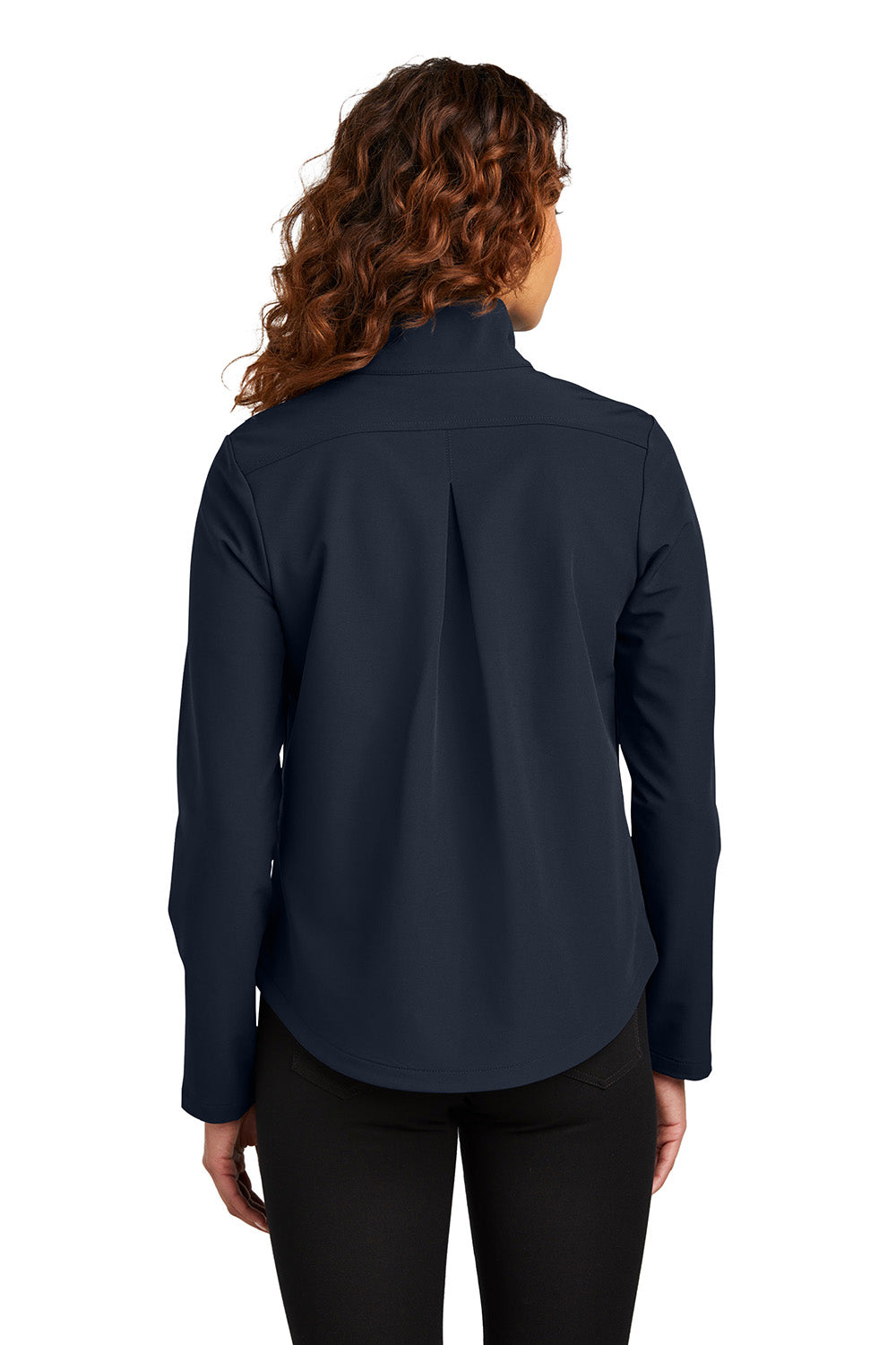 Mercer+Mettle MM7103 Womens Stretch Soft Shell Full Zip Jacket Night Navy Blue Model Back