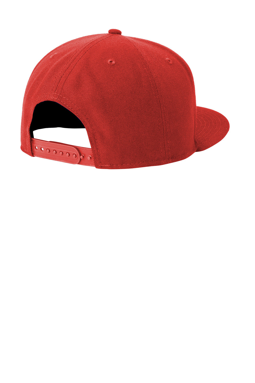 New Era NE4020 Mens Flat Bill Snapback Hat Scarlet Red Flat Back