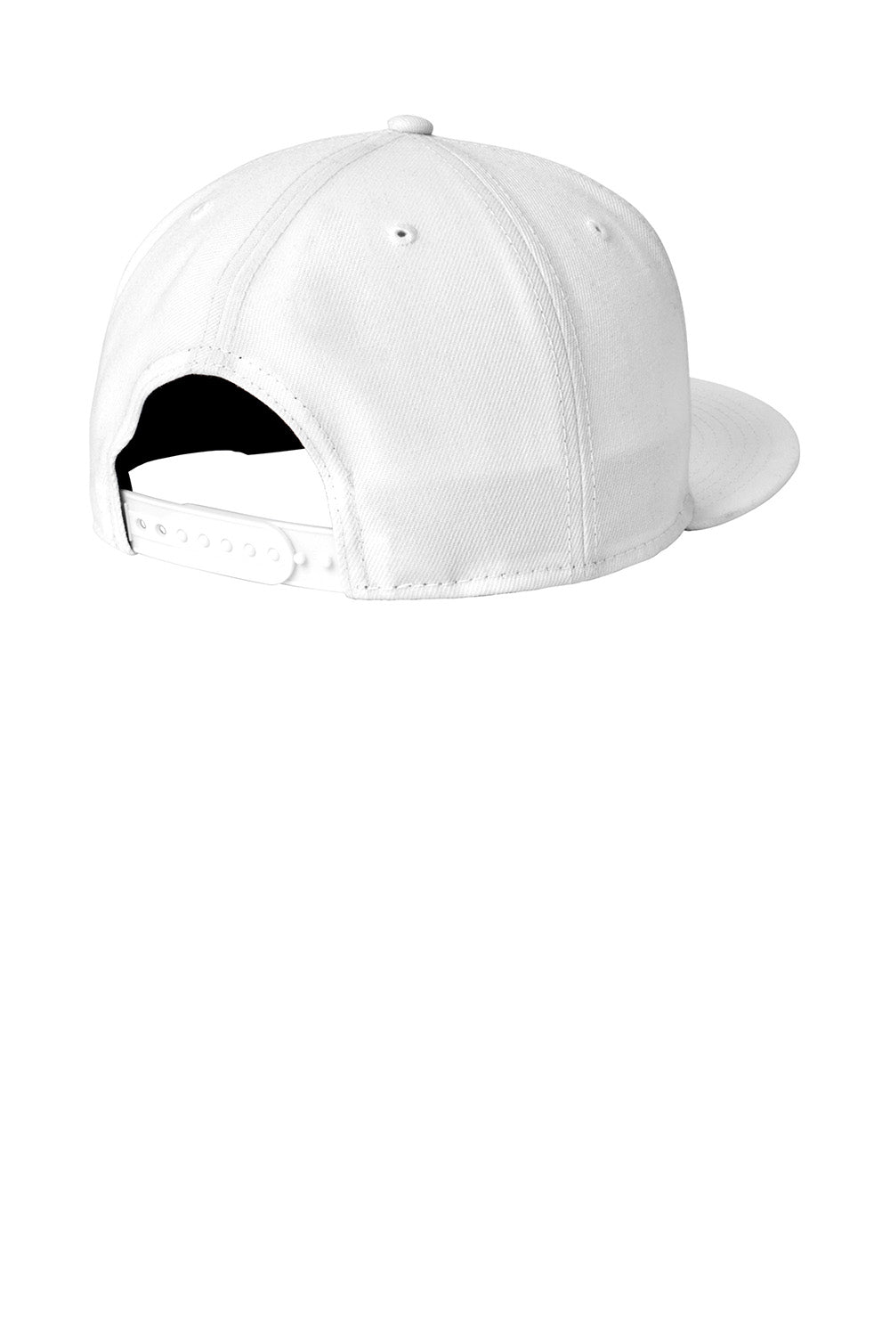 New Era NE4020 Mens Flat Bill Snapback Hat White Flat Back