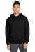 New Era NEA525 Mens Heritage Fleece Hooded Sweatshirt Hoodie Black Model Front