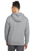 New Era NEA525 Mens Heritage Fleece Hooded Sweatshirt Hoodie Rainstorm Grey Model Back