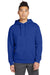 New Era NEA525 Mens Heritage Fleece Hooded Sweatshirt Hoodie Royal Blue Model Front