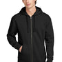 New Era Mens Heritage Fleece Full Zip Hooded Sweatshirt Hoodie w/ Pockets - Black - COMING SOON