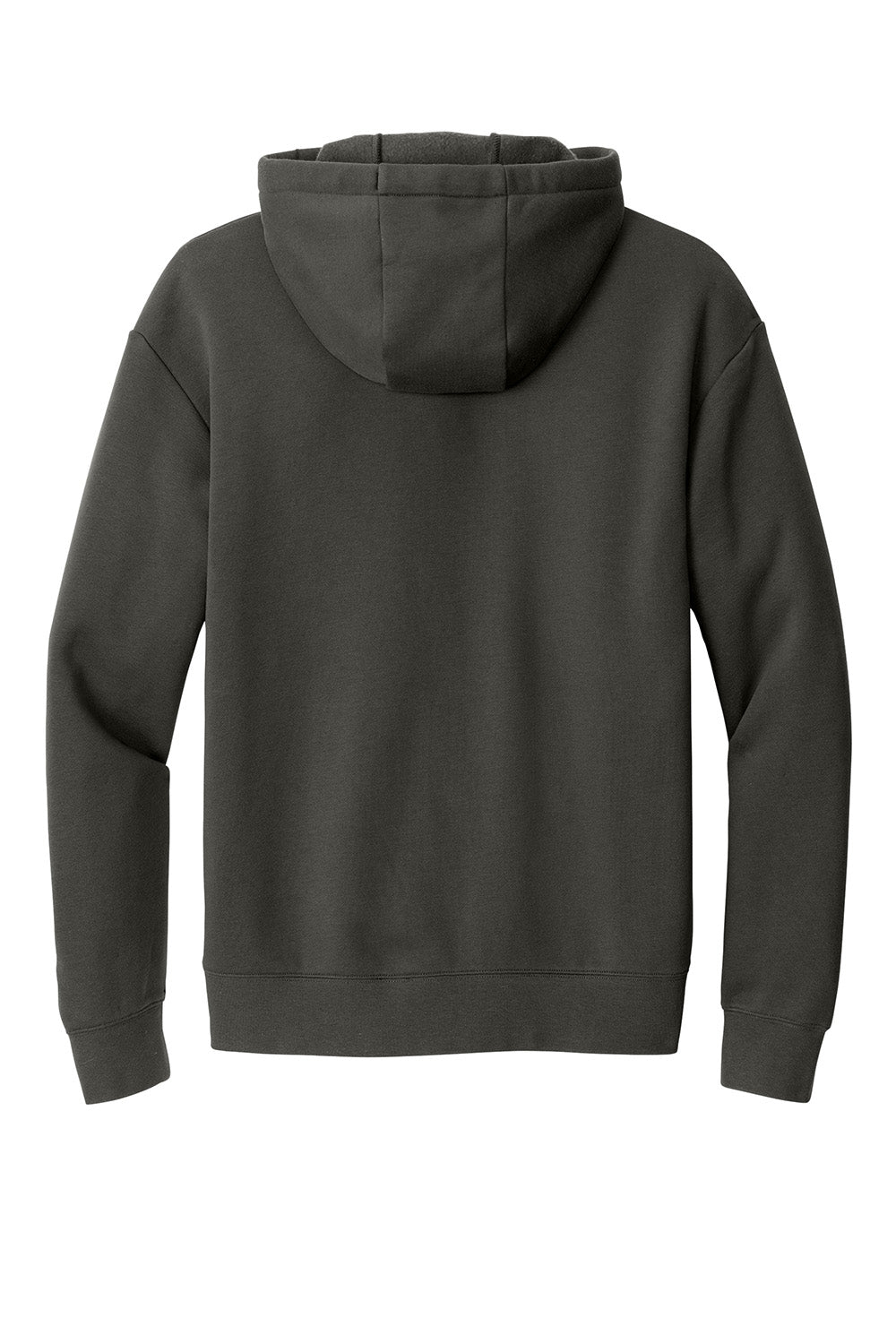 New Era NEA526 Mens Heritage Fleece Full Zip Hooded Sweatshirt Hoodie Graphite Grey Flat Back