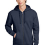 New Era Mens Heritage Fleece Full Zip Hooded Sweatshirt Hoodie w/ Pockets - True Navy Blue - COMING SOON