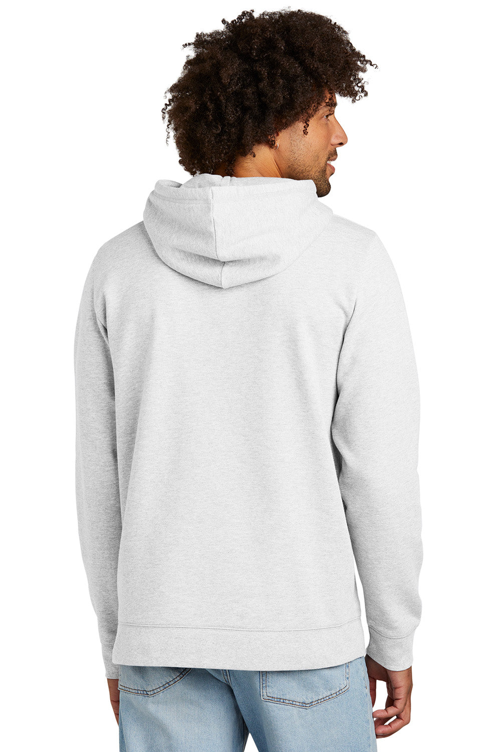 New Era NEA550 Mens Comeback Fleece Hooded Sweatshirt Hoodie Ash Grey Model Back