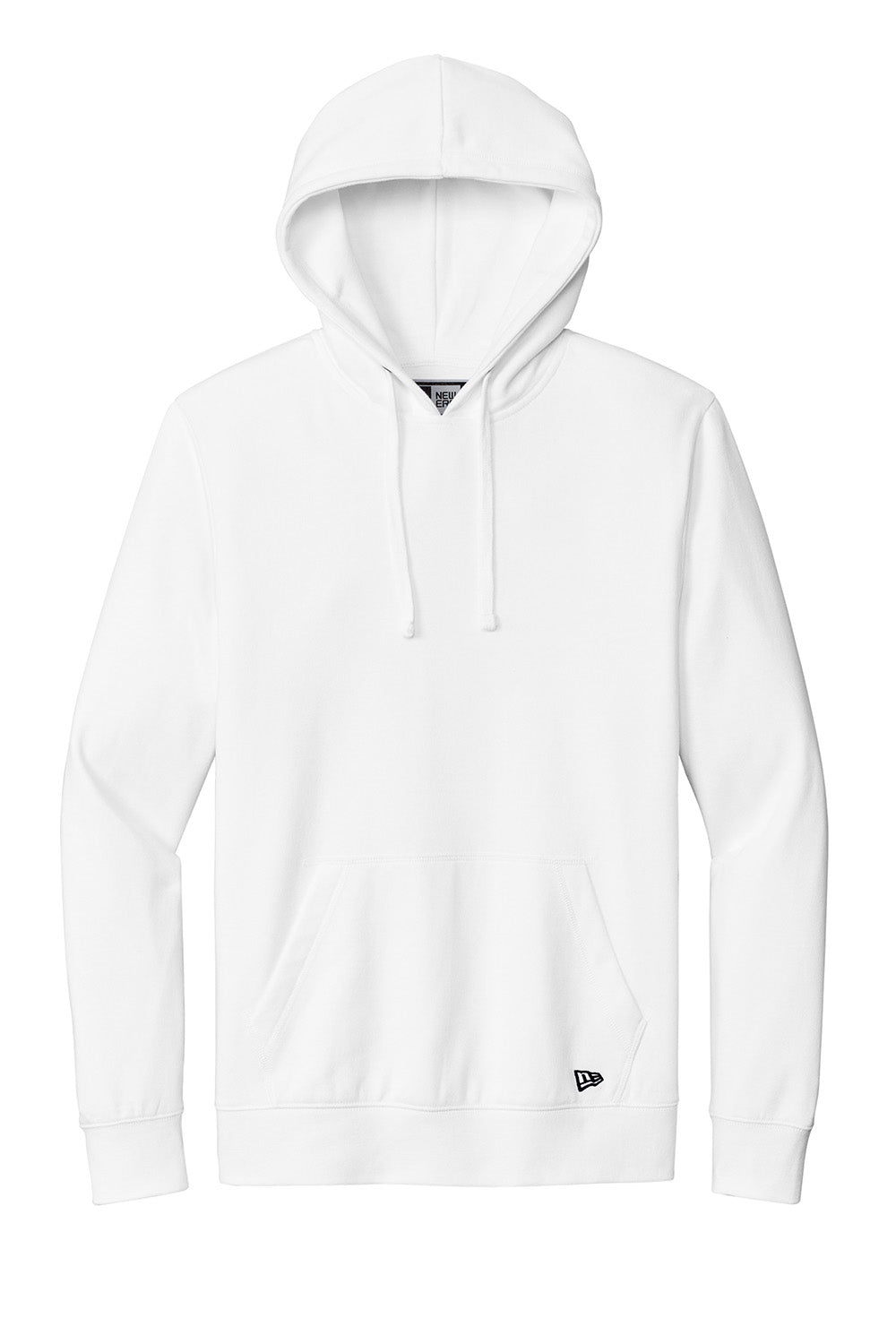 New Era NEA550 Mens Comeback Fleece Hooded Sweatshirt Hoodie White Flat Front