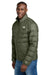 The North Face NF0A7V4F Mens Down Hybrid Full Zip Jacket New Taupe Green Model Side