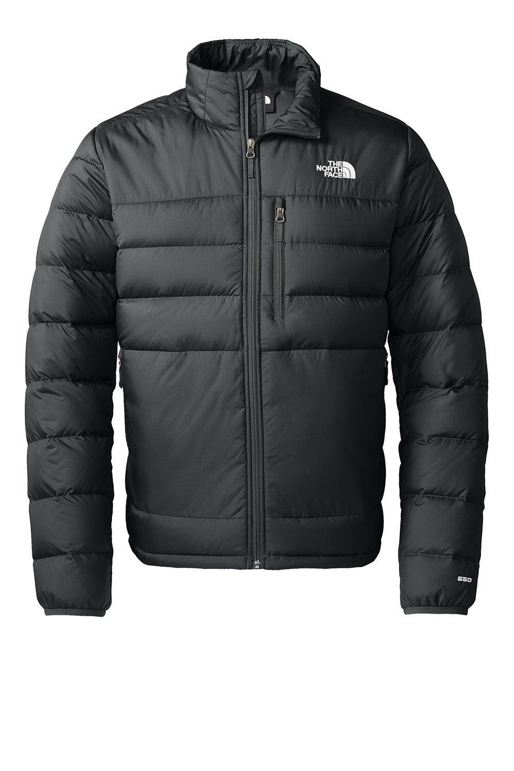 The North Face NF0A7V4F Mens Down Hybrid Full Zip Jacket Black Flat Front