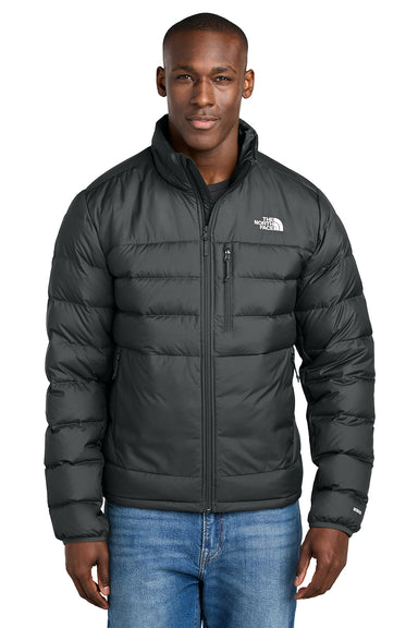 The North Face NF0A7V4F Mens Down Hybrid Full Zip Jacket Black Model Front