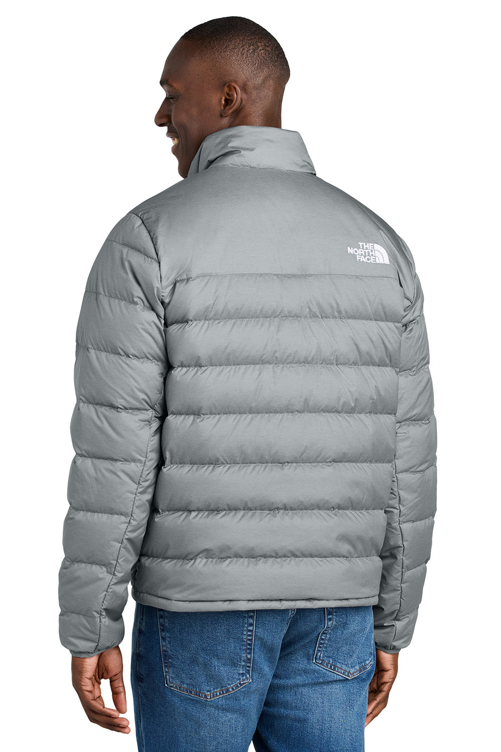 The North Face NF0A7V4F Mens Heather Medium Grey Down Hybrid Water Resistant Full Zip Jacket BigTopShirtShop