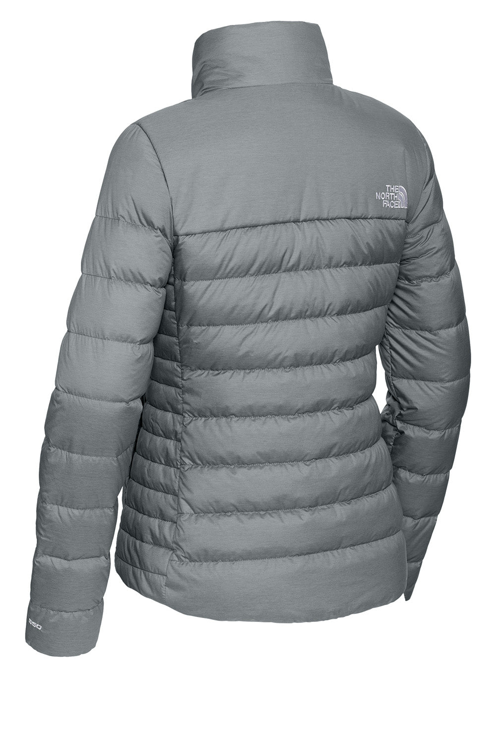 The North Face NF0A7V4G Mens Down Hybrid Full Zip Jacket Heather Medium Grey Flat Back