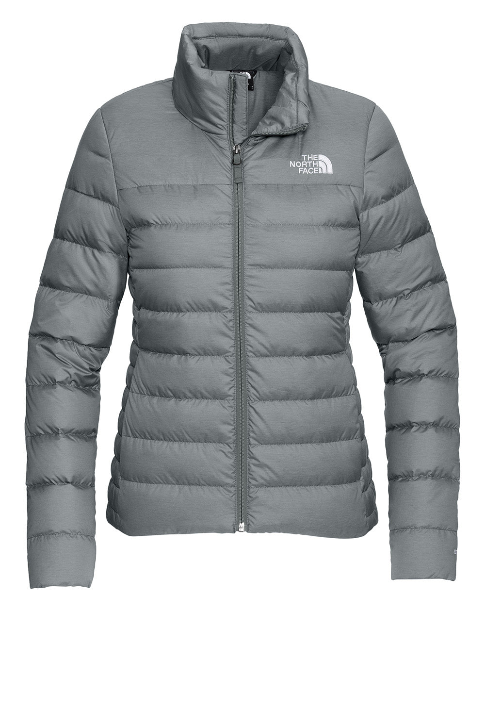 The North Face NF0A7V4G Mens Down Hybrid Full Zip Jacket Heather Medium Grey Flat Front