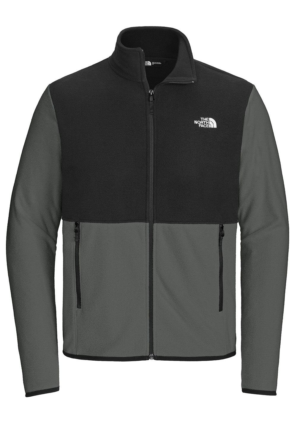 The North Face NF0A7V4J Mens Glacier Fleece Full Zip Jacket Asphalt Grey/Black Flat Front