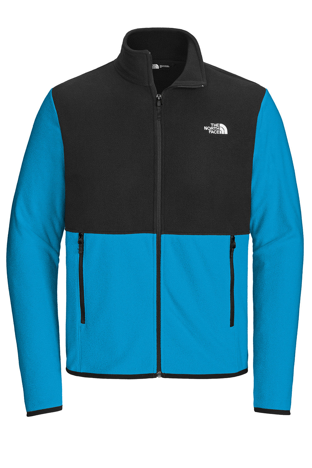 The North Face NF0A7V4J Mens Glacier Fleece Full Zip Jacket Hero Blue/Black Flat Front