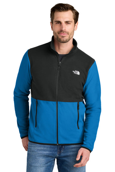 The North Face NF0A7V4J Mens Glacier Fleece Full Zip Jacket Hero Blue/Black Model Front