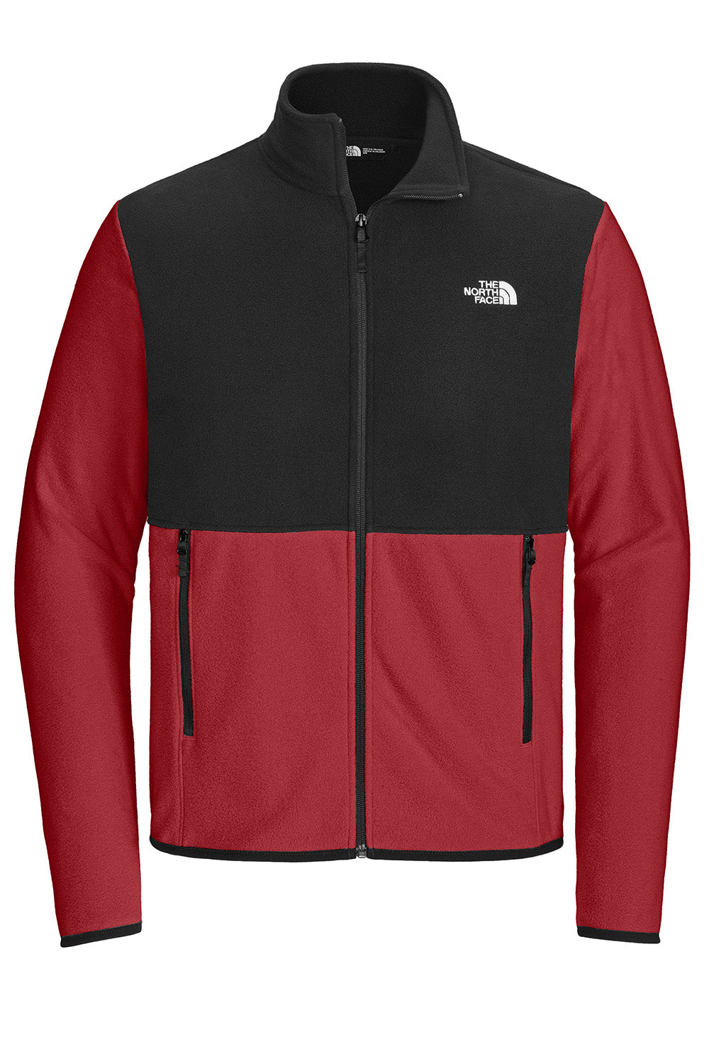 The North Face NF0A7V4J Mens Glacier Fleece Full Zip Jacket Rage Red/Black Flat Front