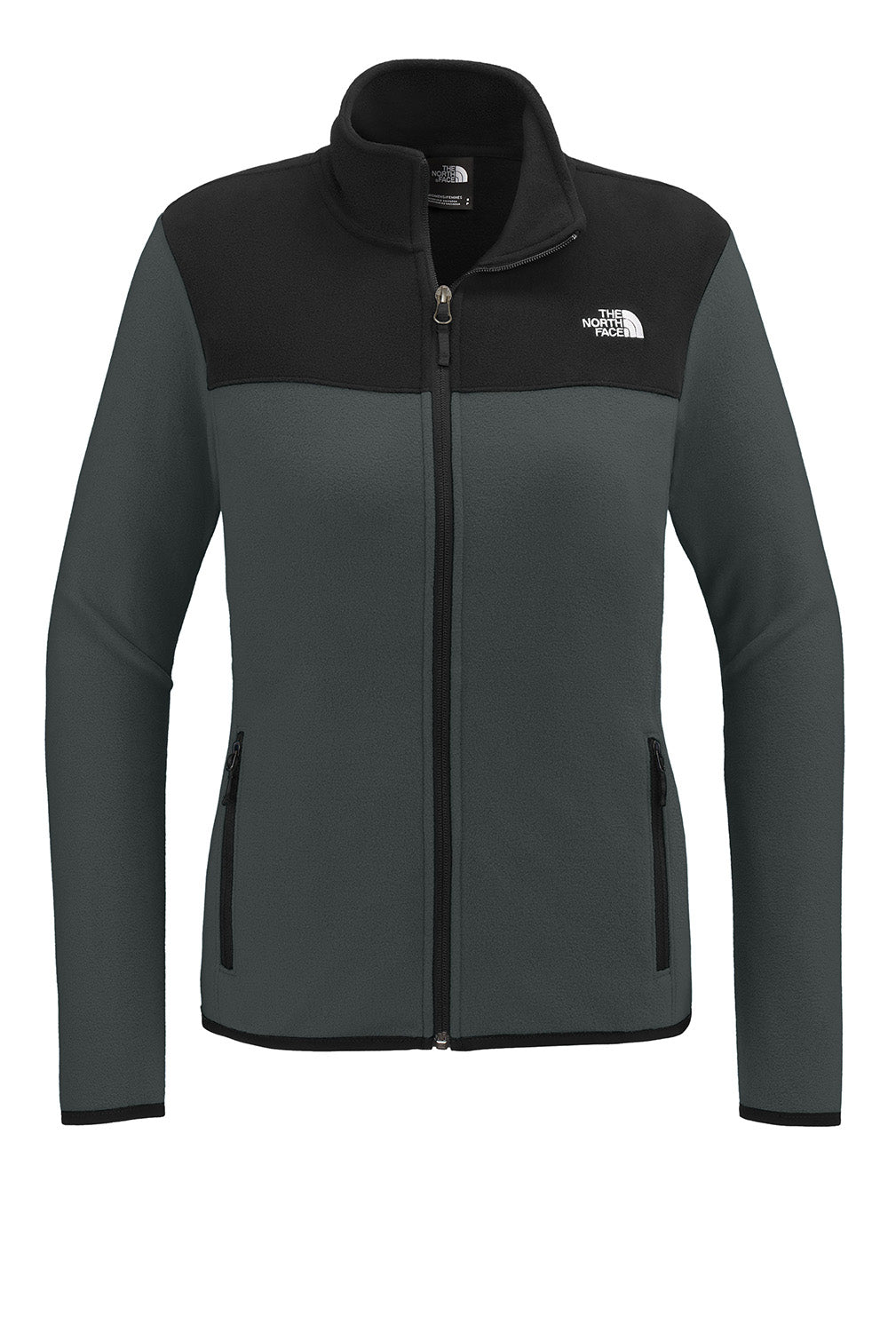 The North Face NF0A7V4K Womens Glacier Fleece Full Zip Jacket Asphalt Grey/Black Flat Front