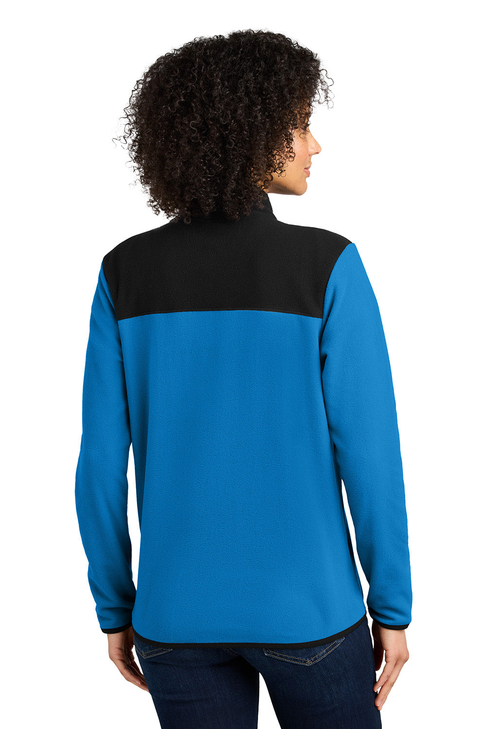 The North Face NF0A7V4K Womens Glacier Fleece Full Zip Jacket Hero Blue/Black Model Back