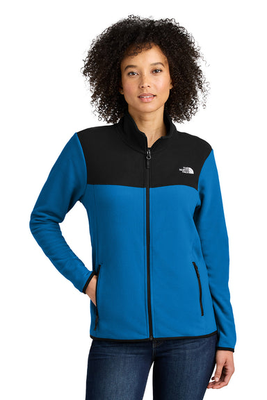 The North Face NF0A7V4K Womens Glacier Fleece Full Zip Jacket Hero Blue/Black Model Front