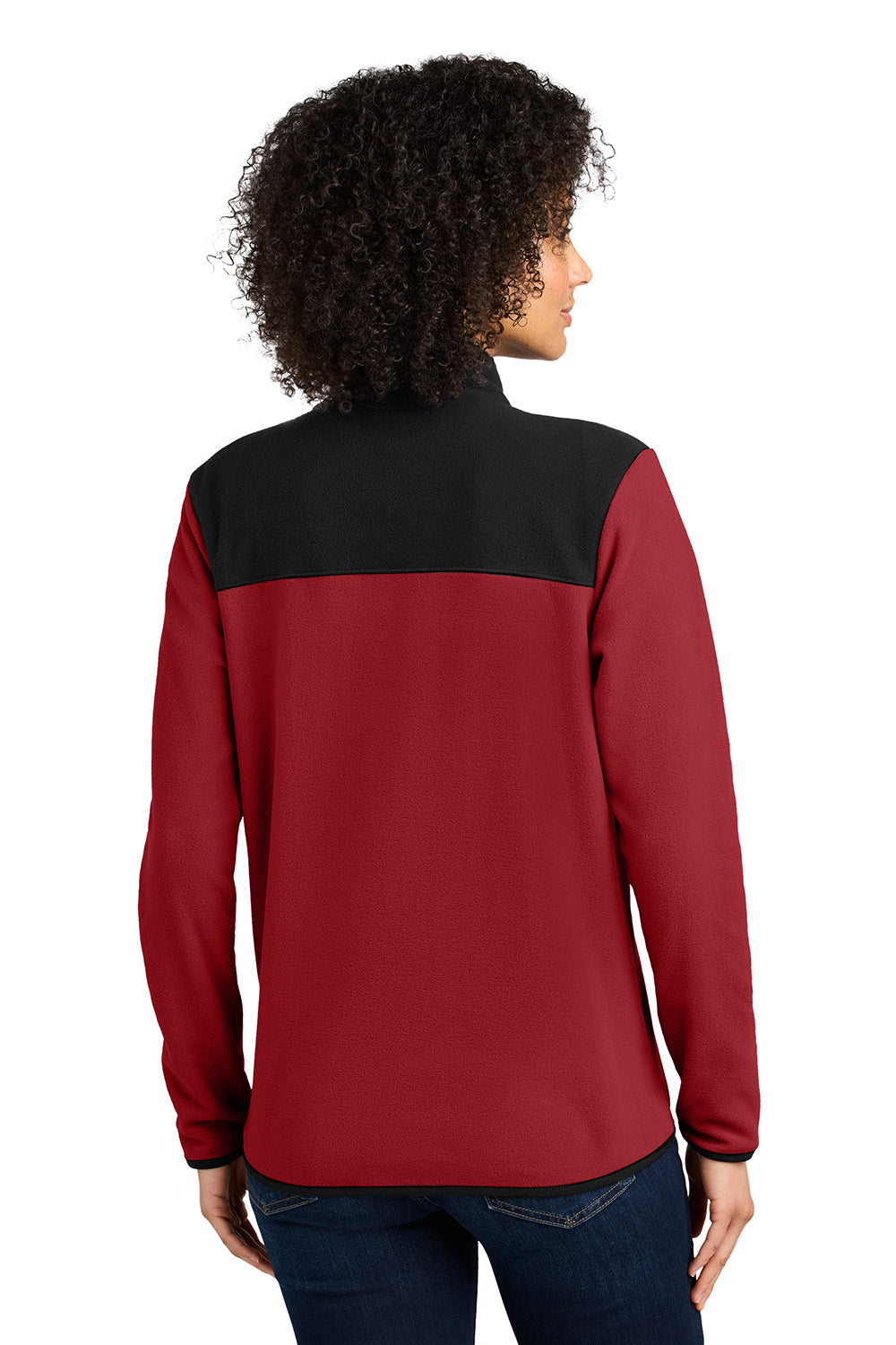 The North Face NF0A7V4K Womens Glacier Fleece Full Zip Jacket Rage Red/Black Model Back