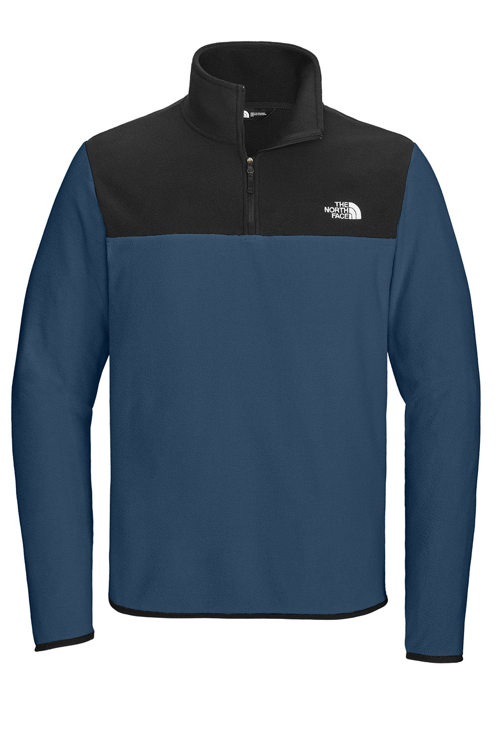 The North Face NF0A7V4L Mens Glacier Fleece 1/4 Zip Jacket Shady Blue/Black Flat Front