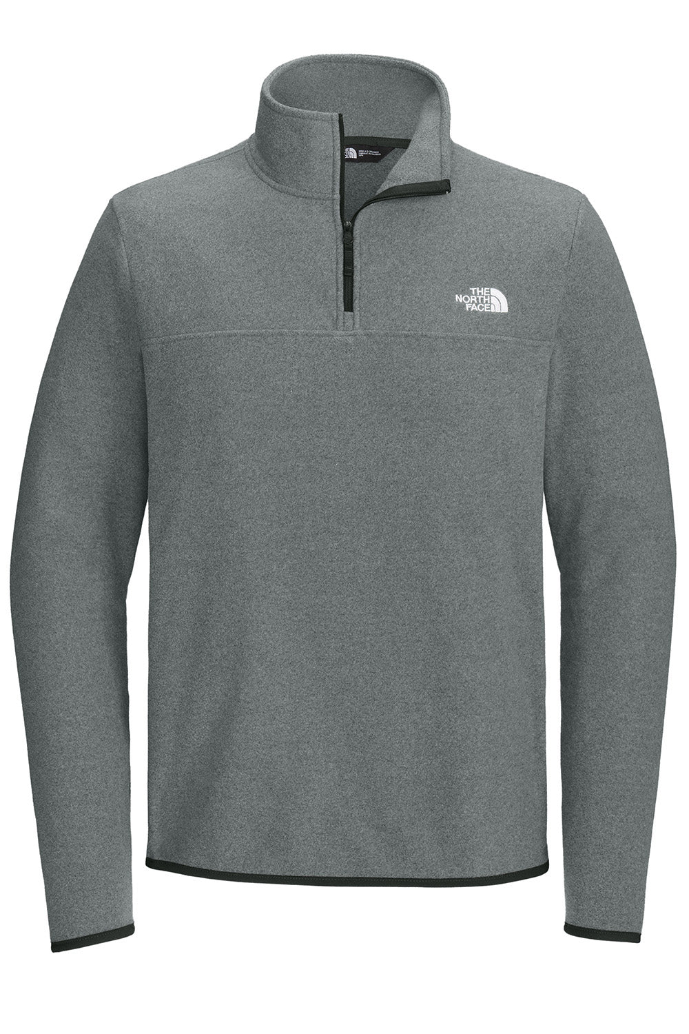 The North Face NF0A7V4L Mens Glacier Fleece 1/4 Zip Jacket Heather Medium Grey Flat Front