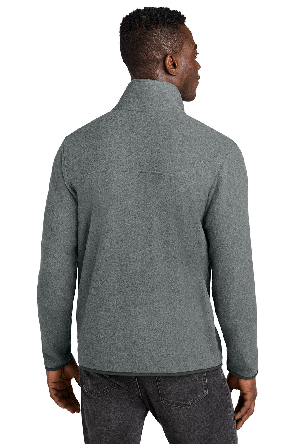 The North Face NF0A7V4L Mens Glacier Fleece 1/4 Zip Jacket Heather Medium Grey Model Front