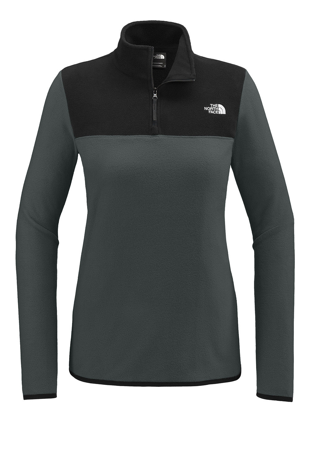 The North Face NF0A7V4M Womens Glacier Fleece 1/4 Zip Jacket Asphalt Grey/Black Flat Front