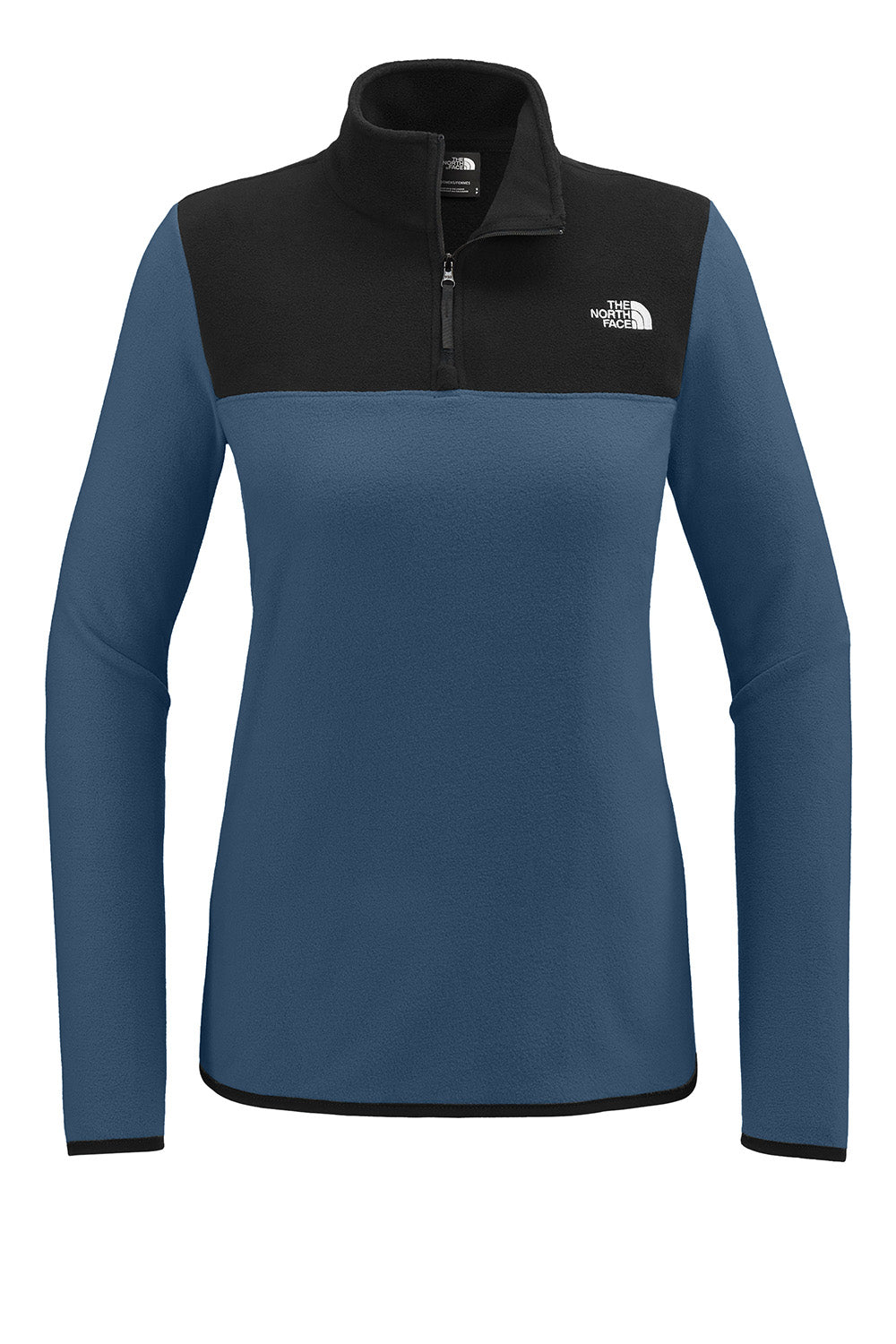 The North Face NF0A7V4M Womens Glacier Fleece 1/4 Zip Jacket Shady Blue/Black Flat Front