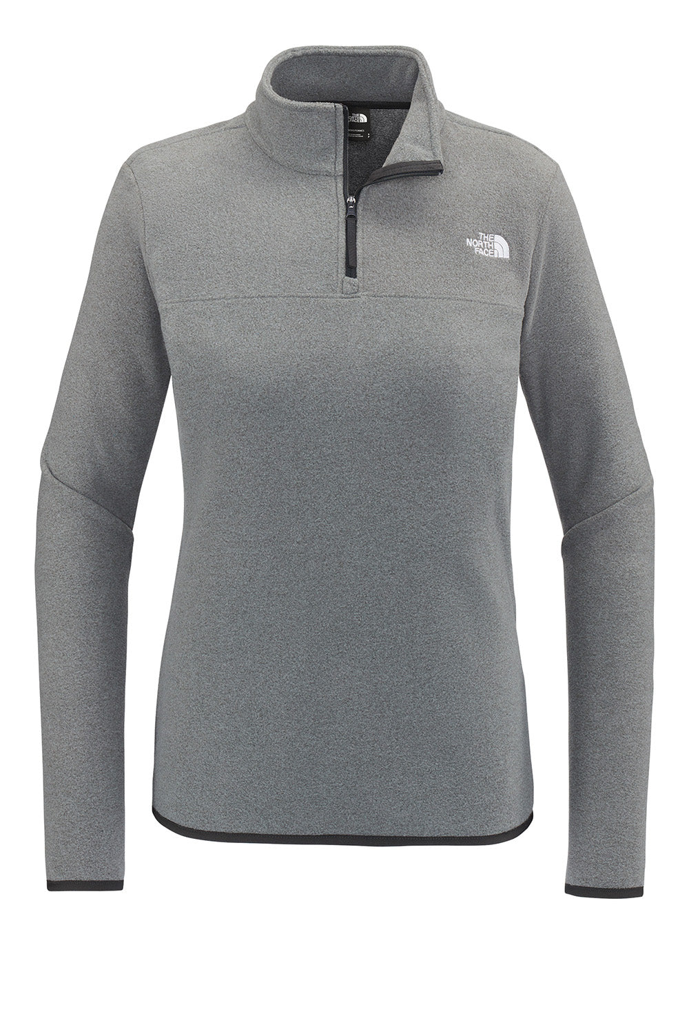 The North Face NF0A7V4M Womens Glacier Fleece 1/4 Zip Jacket Heather Medium Grey Flat Front