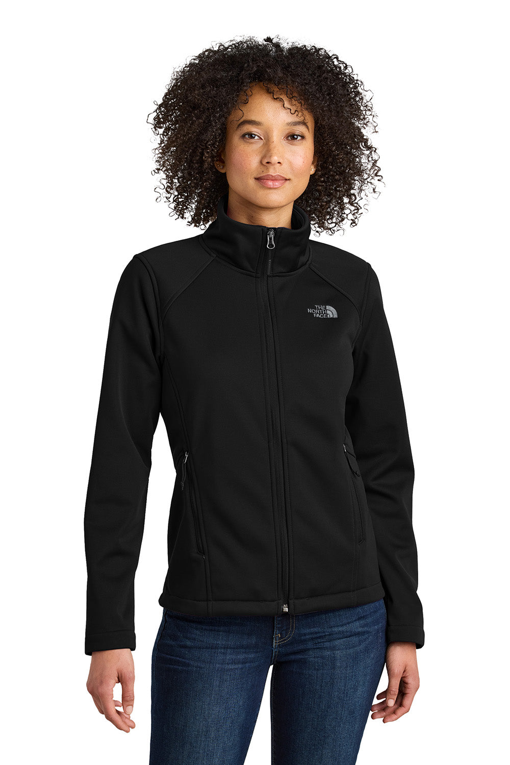 The North Face NF0A88D4 Womens Ridgewall Soft Shell Full Zip Jacket Black Model Front