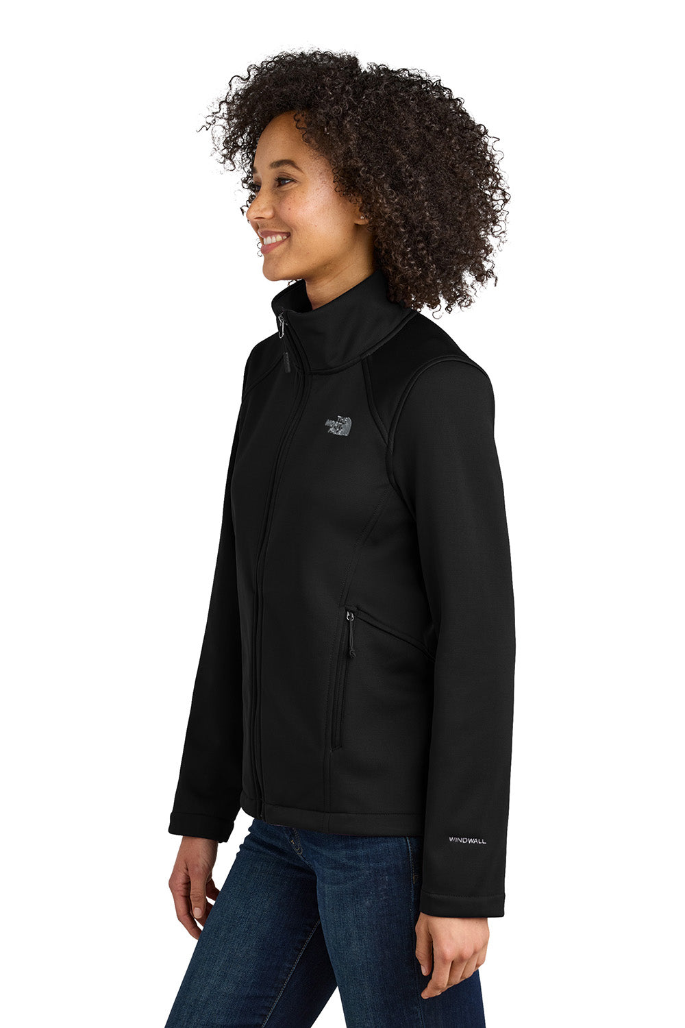 The North Face NF0A88D4 Womens Ridgewall Soft Shell Full Zip Jacket Black Model Side