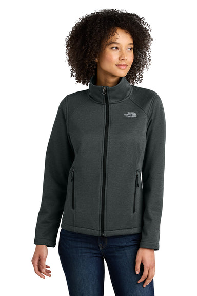 The North Face NF0A88D4 Womens Ridgewall Soft Shell Full Zip Jacket Heather Dark Grey Model Front