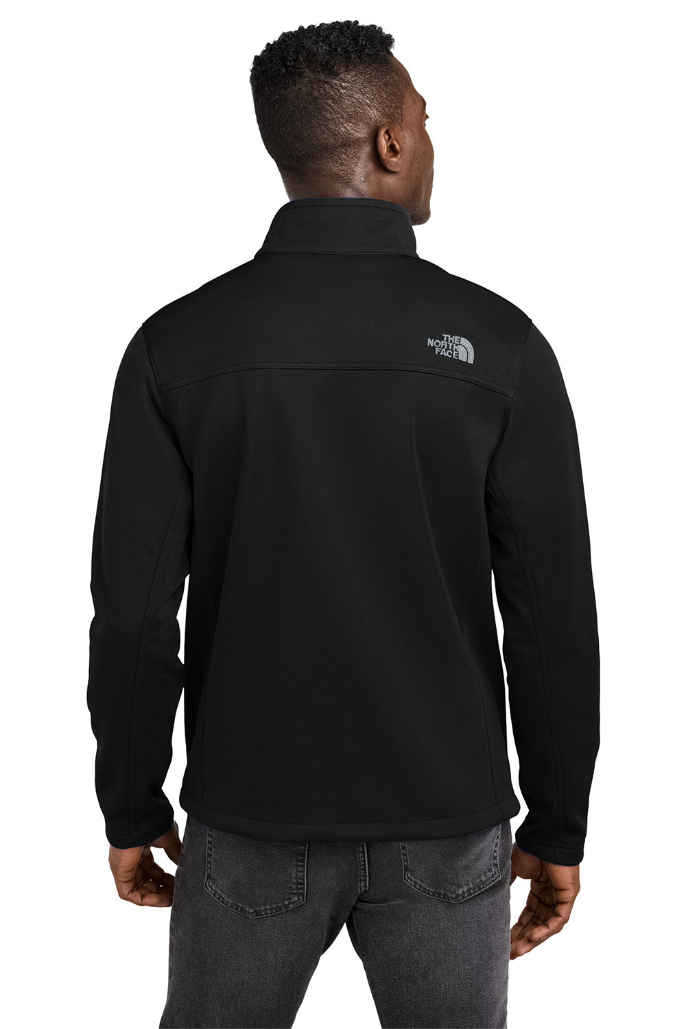 The North Face NF0A88D5 Mens Ridgewall Soft Shell Full Zip Jacket Black Model Back