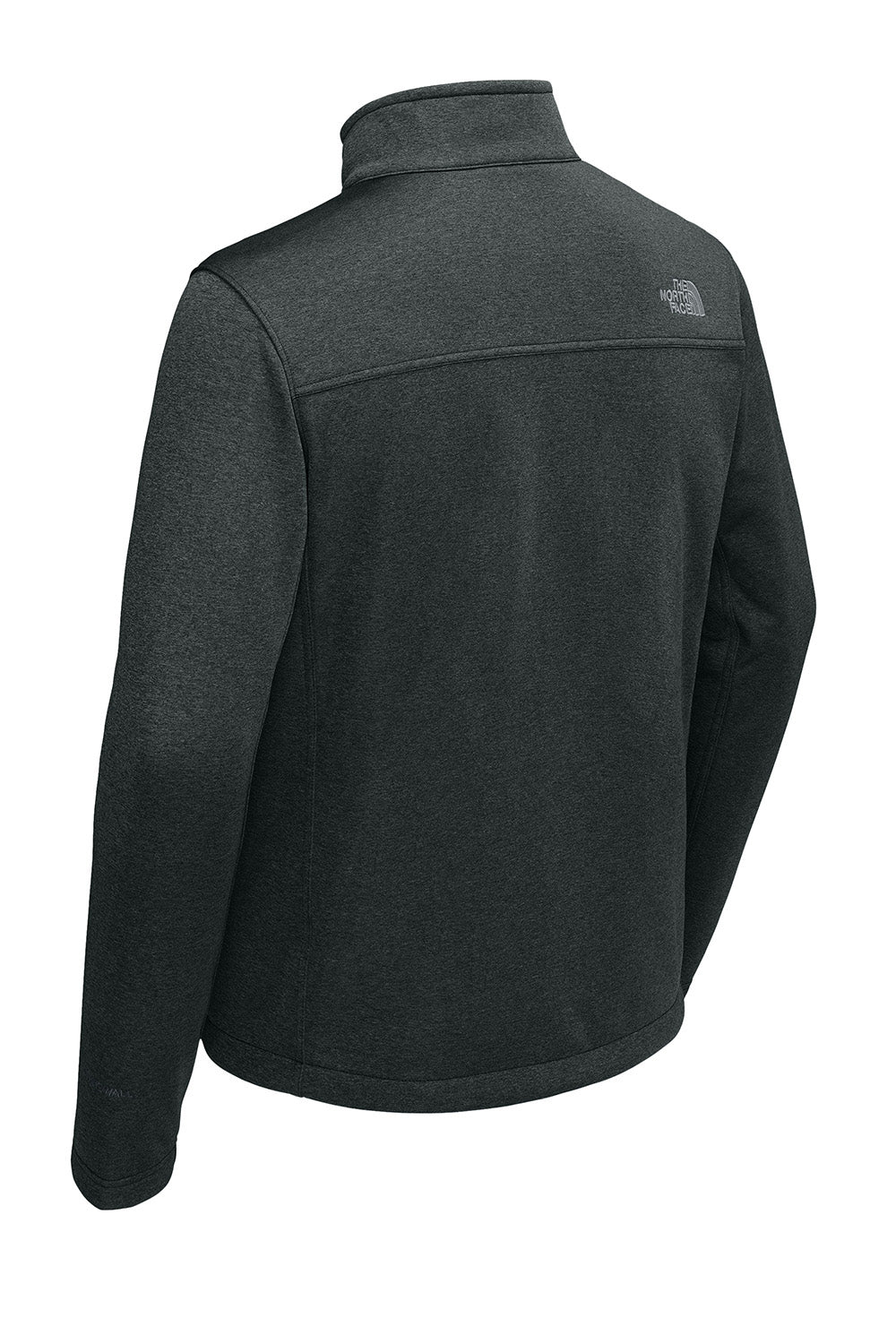 The North Face NF0A88D5 Mens Ridgewall Soft Shell Full Zip Jacket Heather Dark Grey Flat Back