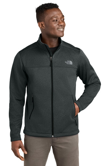 The North Face NF0A88D5 Mens Ridgewall Soft Shell Full Zip Jacket Heather Dark Grey Model Front