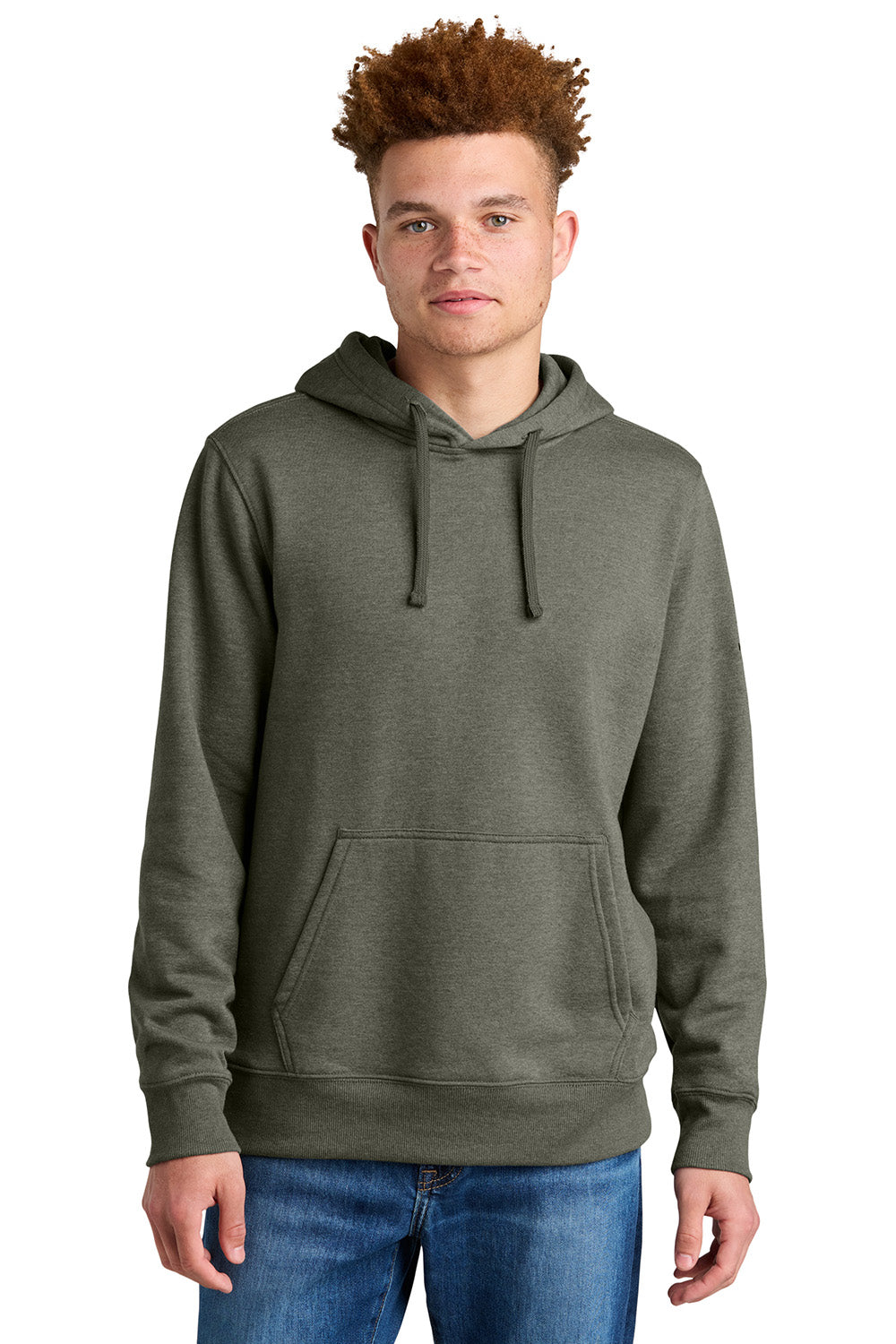 The North Face NF0A8AU0 Mens Hooded Sweatshirt Hoodie Heather New Taupe Green Model Front