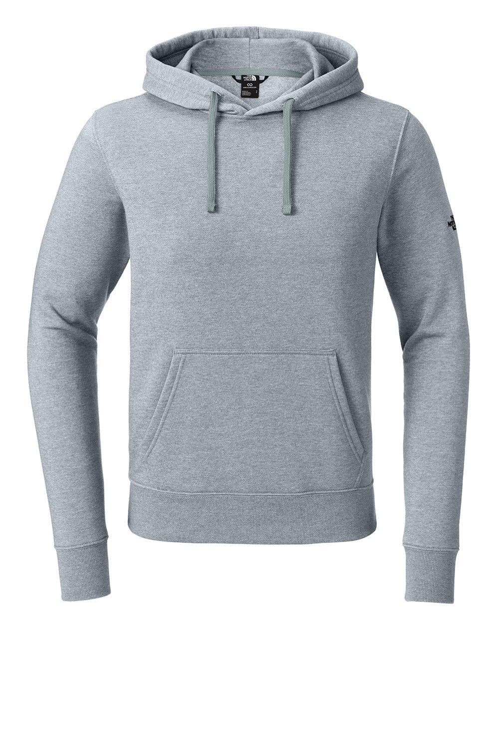 The North Face NF0A8AU0 Mens Hooded Sweatshirt Hoodie Heather Light Grey Flat Front