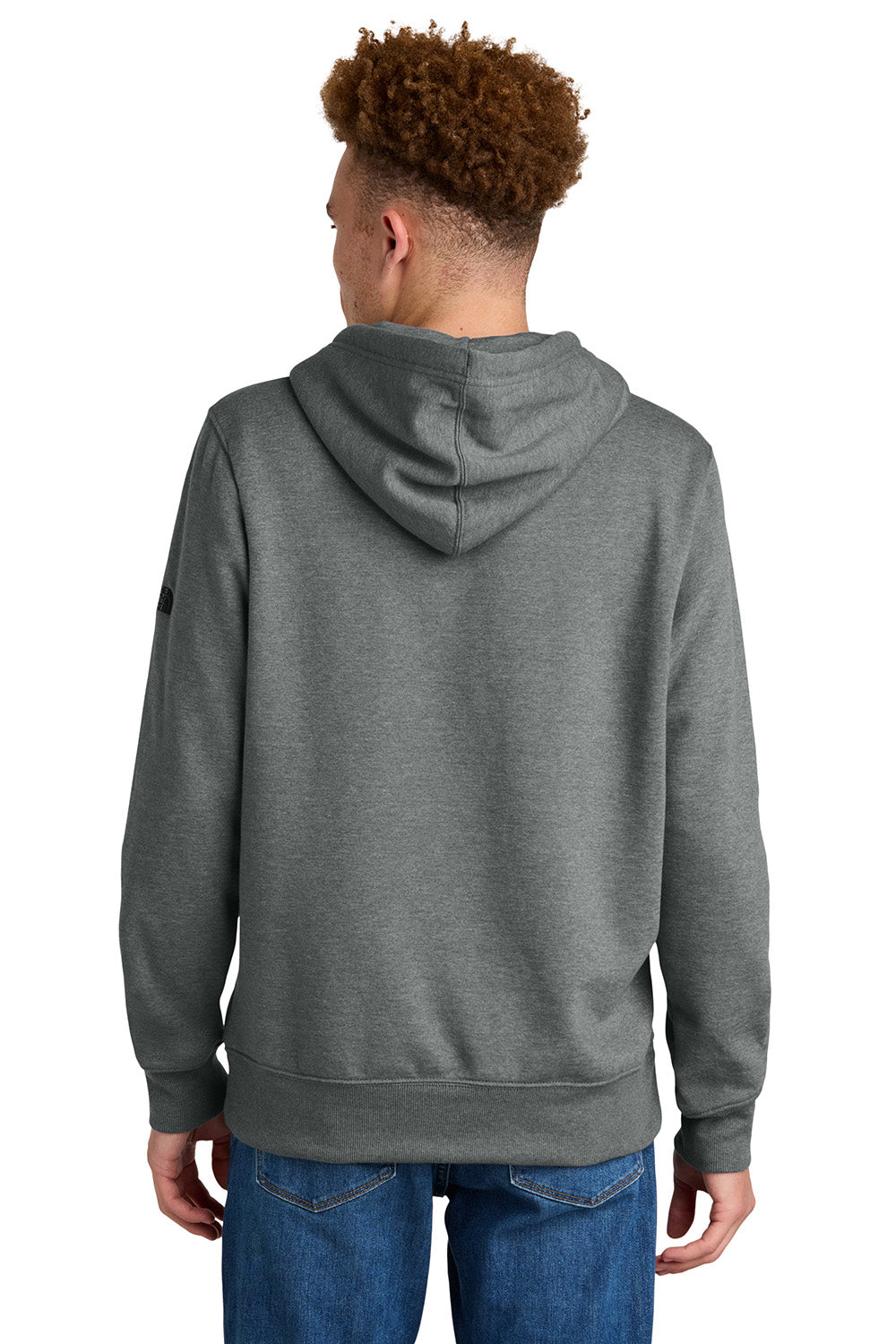 The North Face NF0A8AU0 Mens Hooded Sweatshirt Hoodie Heather Medium Grey Model Back