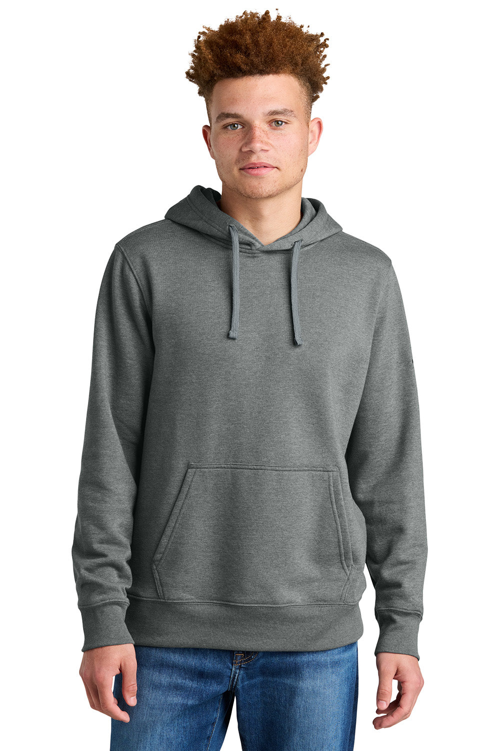 The North Face NF0A8AU0 Mens Hooded Sweatshirt Hoodie Heather Medium Grey Model Front