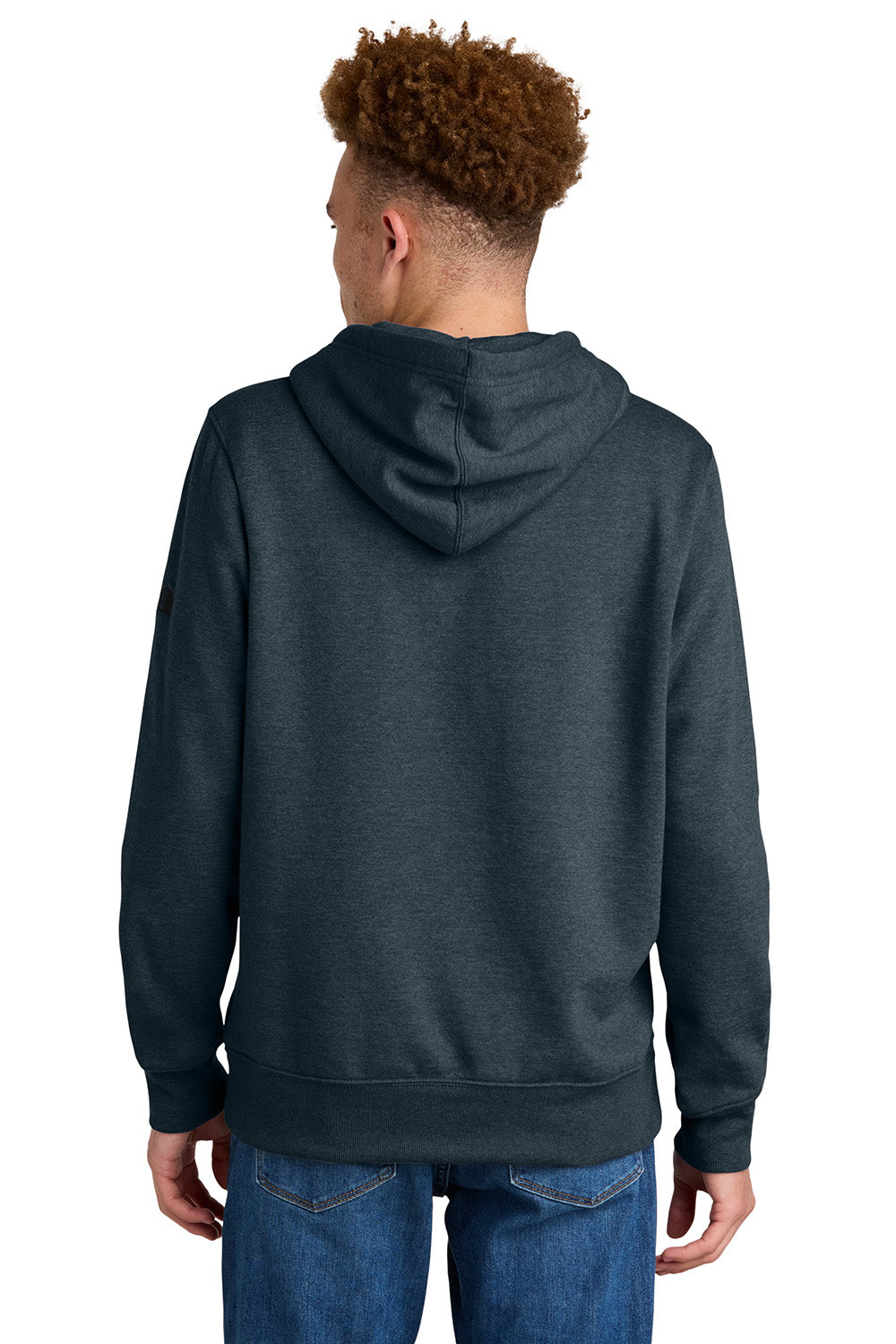 The North Face NF0A8AU0 Mens Hooded Sweatshirt Hoodie Heather Urban Navy Blue Model Back