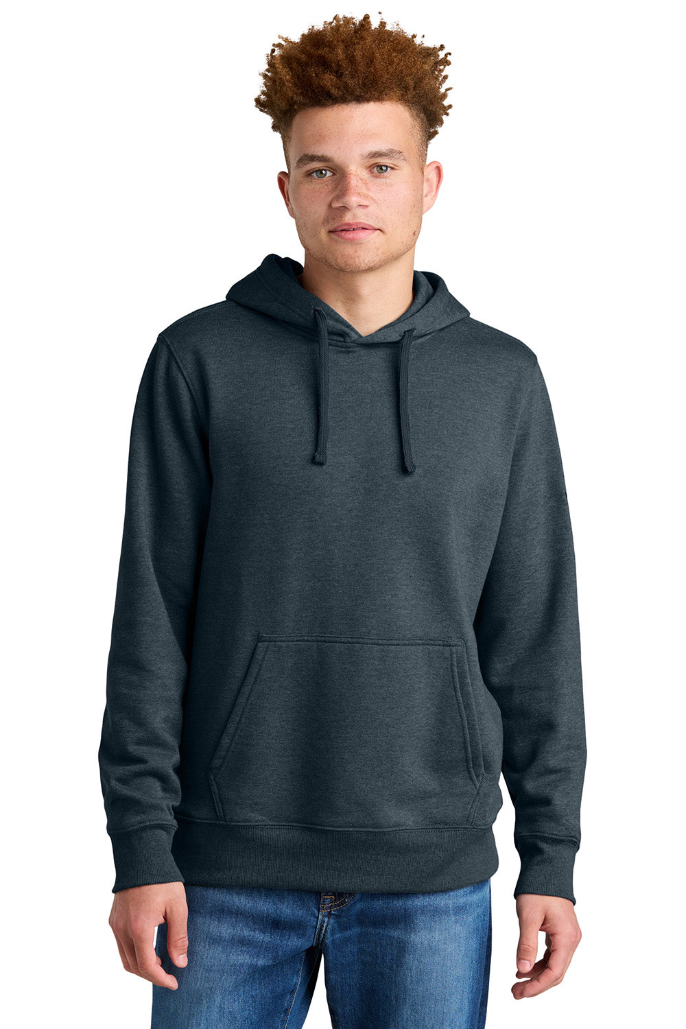 The North Face NF0A8AU0 Mens Hooded Sweatshirt Hoodie Heather Urban Navy Blue Model Front