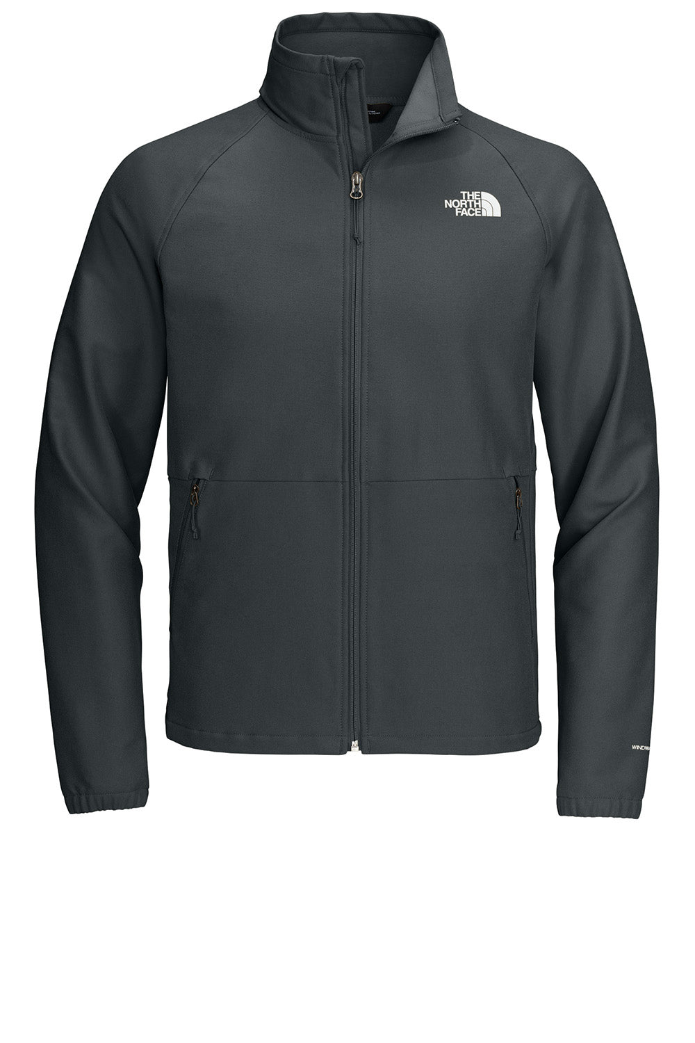 The North Face NF0A8BUD Mens Barr Lake Soft Shell Full Zip Jacket Heahter Dark Asphalt Grey Flat Front