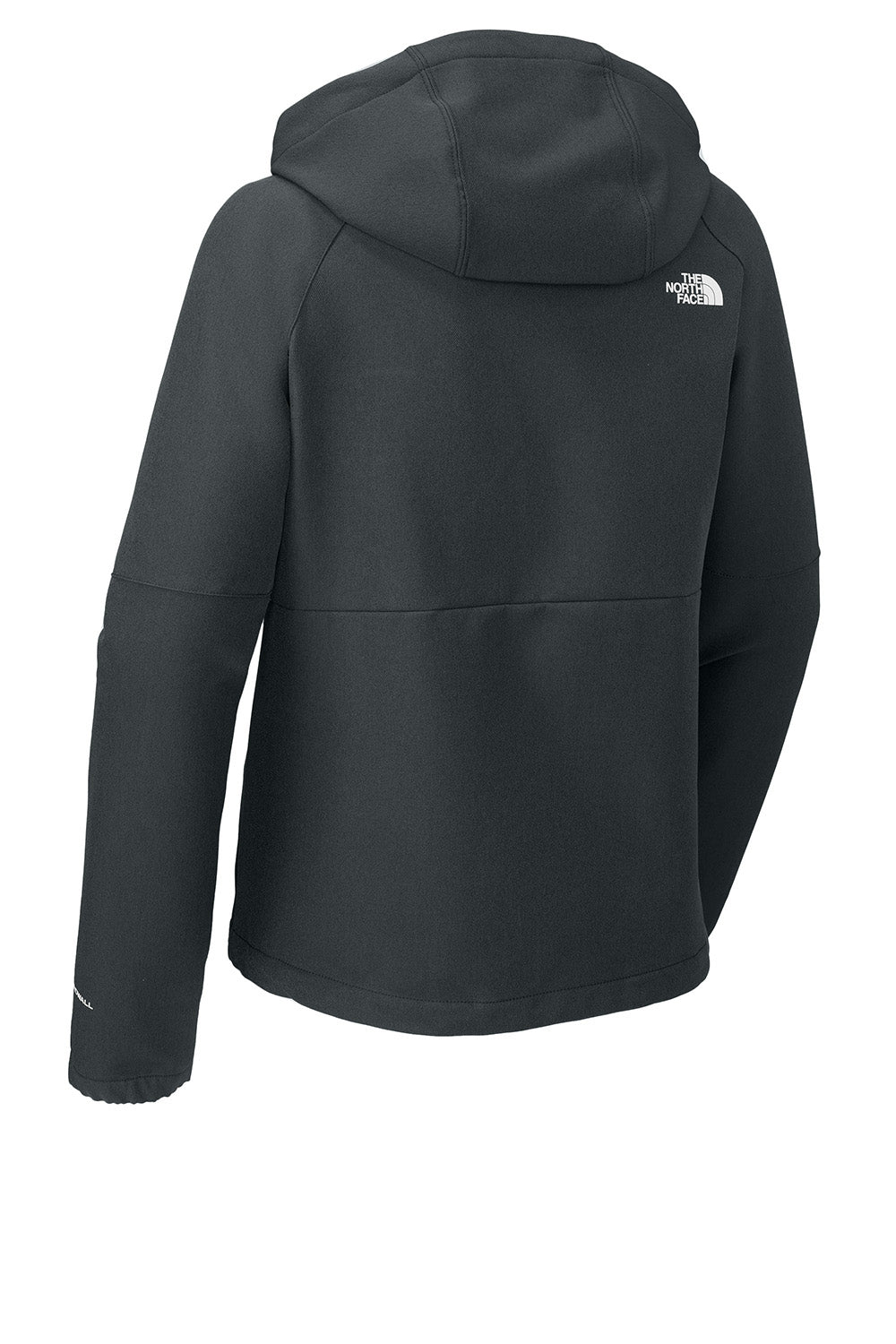 The North Face NF0A8BUE Womens Barr Lake Soft Shell Full Zip Hooded Jacket Heahter Dark Asphalt Grey Flat Back