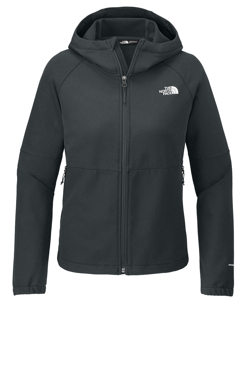 The North Face NF0A8BUE Womens Barr Lake Soft Shell Full Zip Hooded Jacket Heahter Dark Asphalt Grey Flat Front