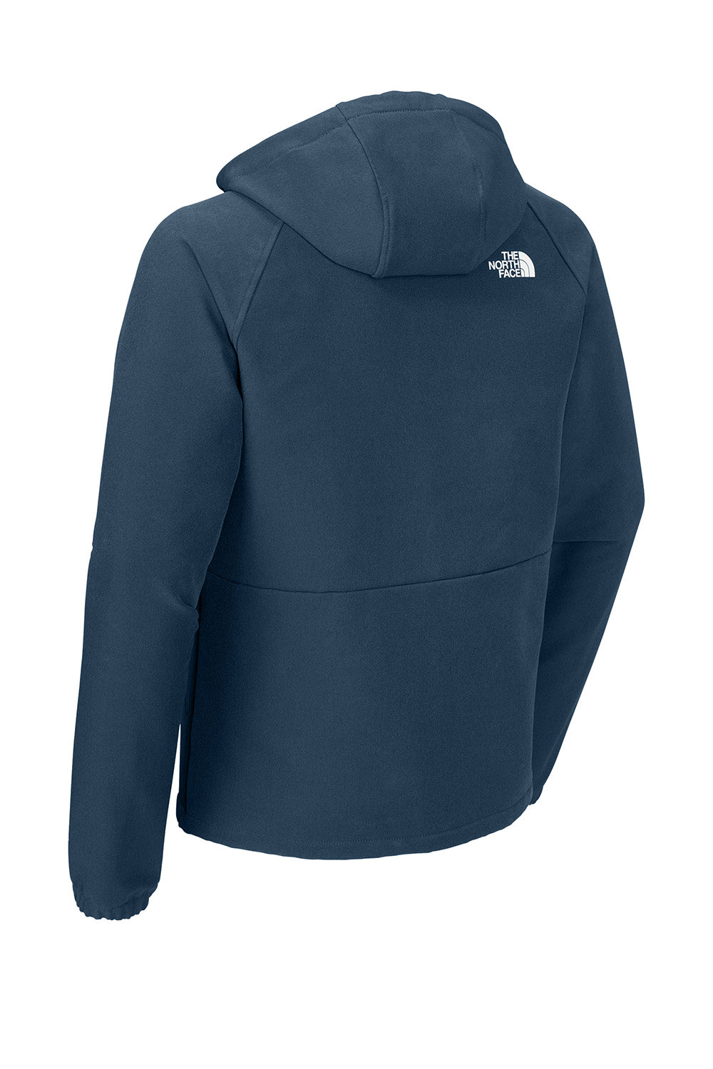 The North Face NF0A8BUF Womens Barr Lake Soft Shell Full Zip Hooded Jacket Heather Dark Shady Blue Flat Back